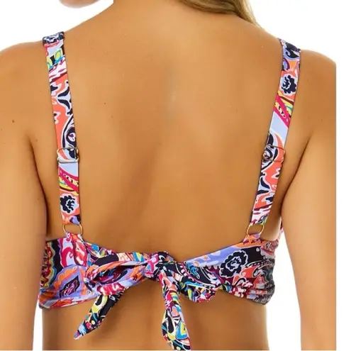 Anne cole  NEW $64 Women's Abstract-Print Shirred Bralette Bikini Top S