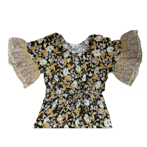 Y2K Aveology Follow Your Heart Maxi Dress Sz 16 Boho Floral Cottagecore Gypsy