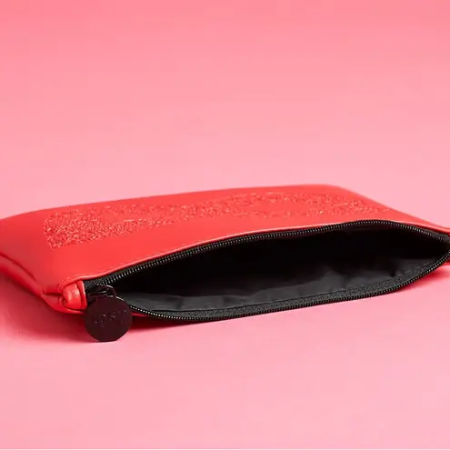 Ipsy Red Faux Leather Cosmetic Glam Bag