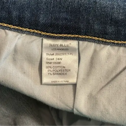 Judy Blue Size 24W Skinny Fit Distressed Bleach Splash Light Blue Jeans Stretch