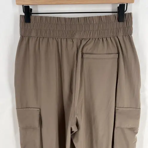 JoyLab Cargo Pants Womens Small Tan Stretch Elastic Waist Cinch Hem Wide Leg
