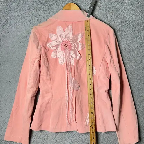 Split Personality Corduroy Blazer Women S Pink Collared Lined Fairycore NEW READ