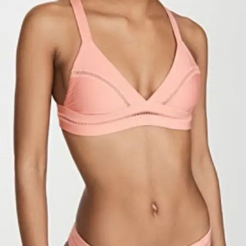 PilyQ New. coral stitched teeny bikini. M-top/L-bottom. Retails $179