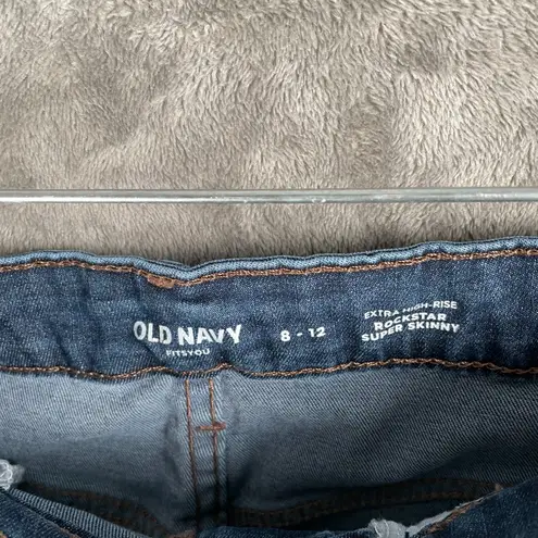 Old Navy  Rockstar Super Skinny Jeans Women’s 8-12 Extra High Rise Blue Stretch