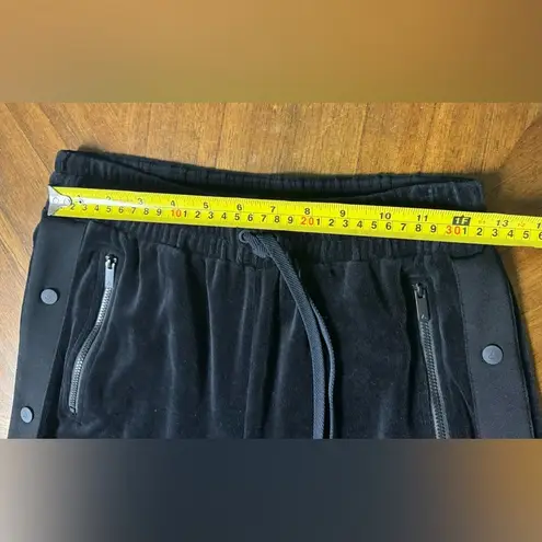 Alala Pants Liya Wide-Leg Velour Snap-Up Track Black Size XS Made in USA