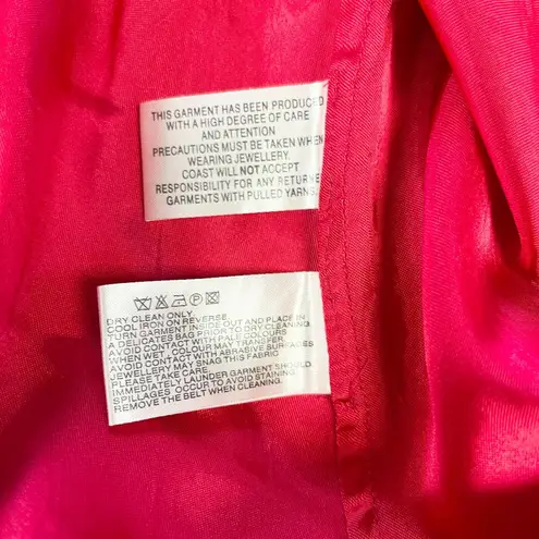 Y2K Coast Silk Dress Womens 8 Ruffled Dopamine Strapless Fairycore Maximalist Pink