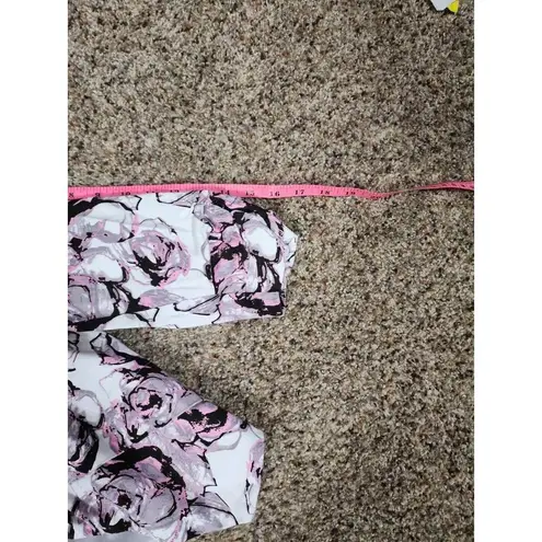 One Star White Floral Womens Blazer Size Medium