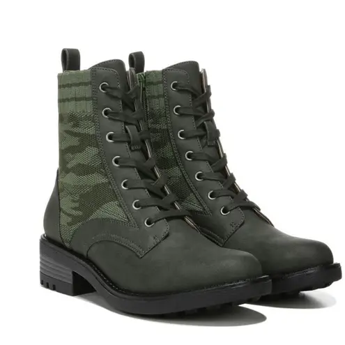 Life Stride Knockout Lace-Up Combat Boot, Comfort Boot, Green Olive, Size 8, NWT