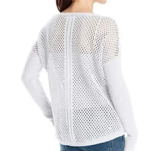 prAna Parker White Organic Open Weave Relaxed Fit Sweater Size Small