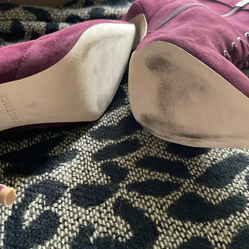 L'Agence Burgundy Lace-Up Boots size 6