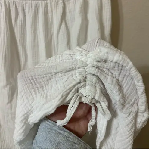 Bryn Walker Cotton Gauze Ruched Leg Cropped Pants in White - Size XL