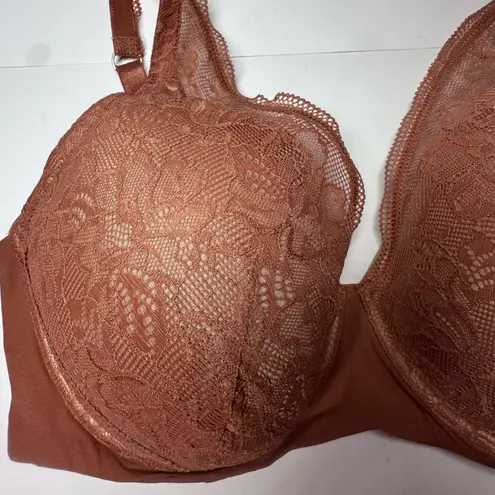 Third Love Bra Size 40E Graphic Lace Plunge Underwire Champagne Sexy Coquette