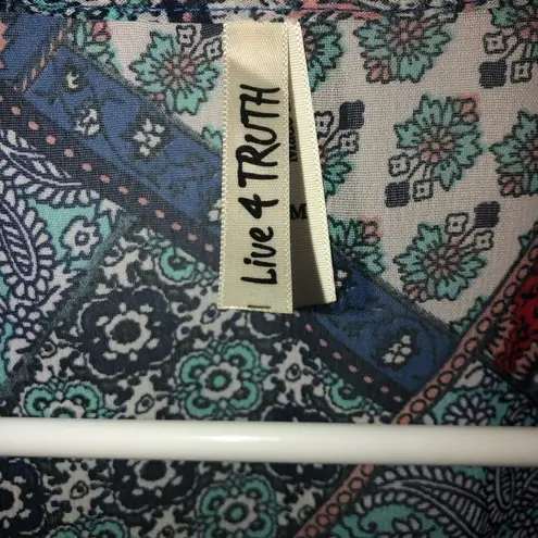 Live 4 Truth Red White & Blue Kimono Mixed Print-Medium