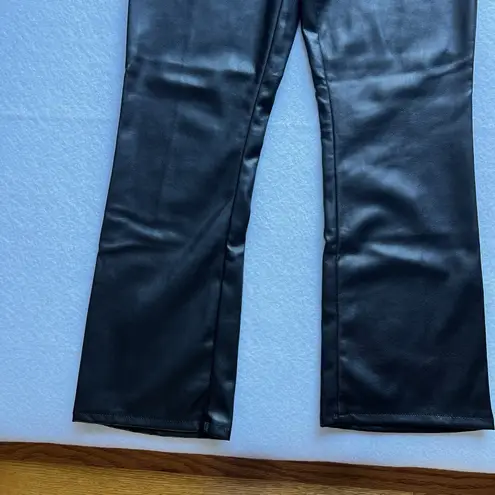 MOTHER Denim MOTHER The Insider Ankle Wax On Wax Off Sz 30 Black Faux Vegan Leather