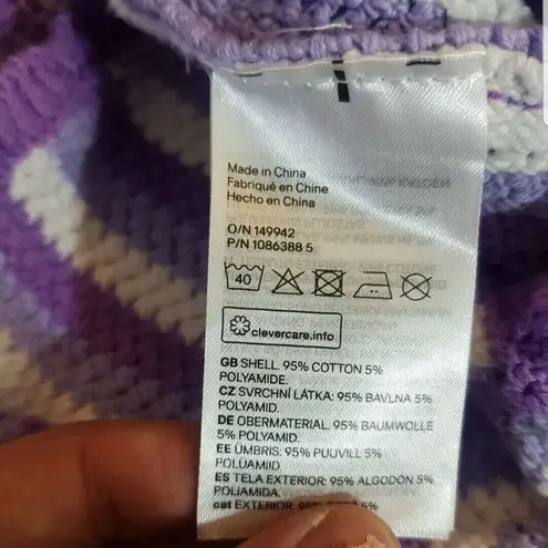 Divided by H&M Tank Top Cropped Small Striped Crochet Bohemian Beach Festival Purple