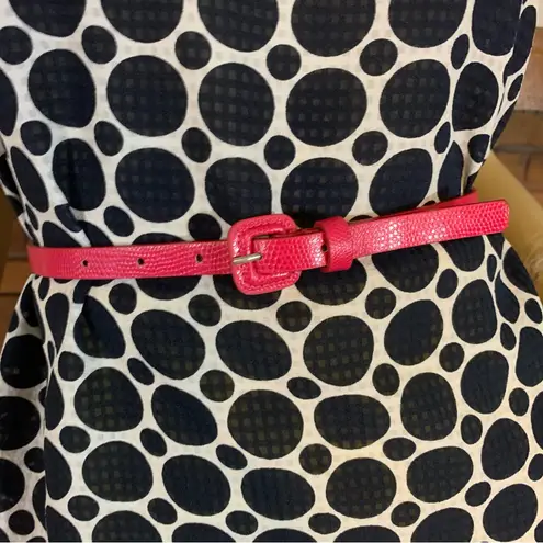 PINK SNAKESKIN EMBOSSED FAUX LEATHER FASHION BELT (XS)