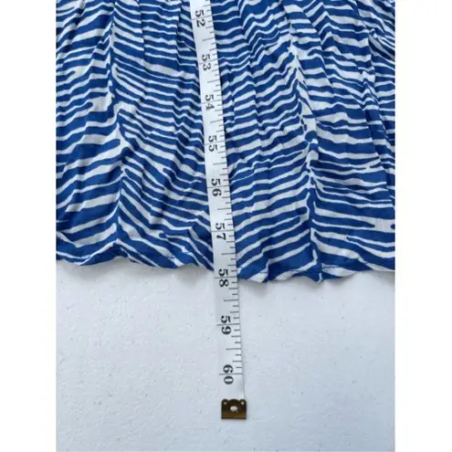 D1 Pineapples Maxi Dress Blue White Zebra Print V Neck Caftan Style M Size M