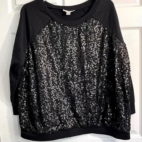 Woman Within Women Within black sequined sweatshirt size 1x (22-24)