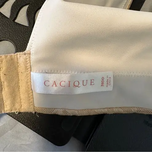 Cacique Lightly Lined Full Coverage Plus Size 38DD Gold Lace Overlay Bra - Image 7