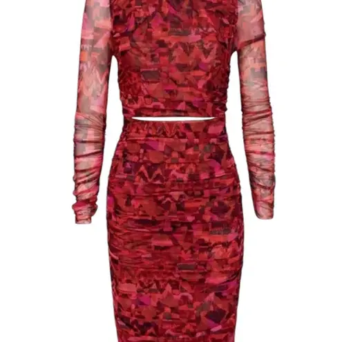 MISA Los Angeles NWT! Iselin Geo Print Mesh Bodycon Dress - Size Small