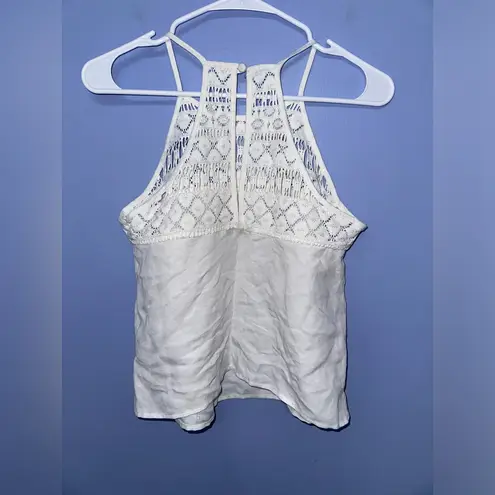 Milly Linen Blend White Crochet White Tank Top Made In USA NWOT Size 0
