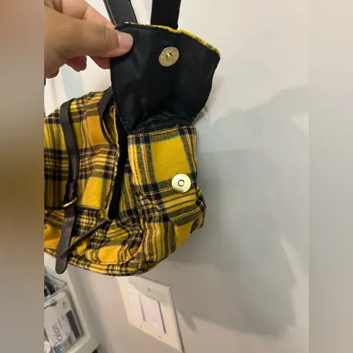 Yellow Y2K Plaid Print Crossbody / Adjustable Strap Bag