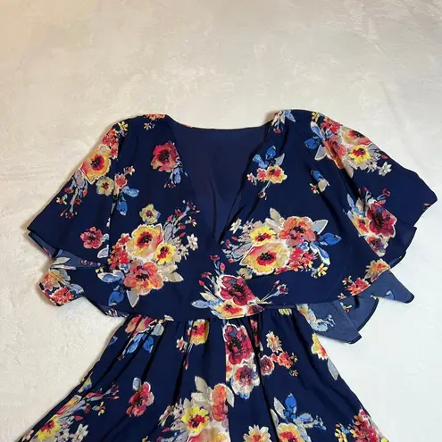 Women's Floral Print Flowy Playsuit Romper Size X