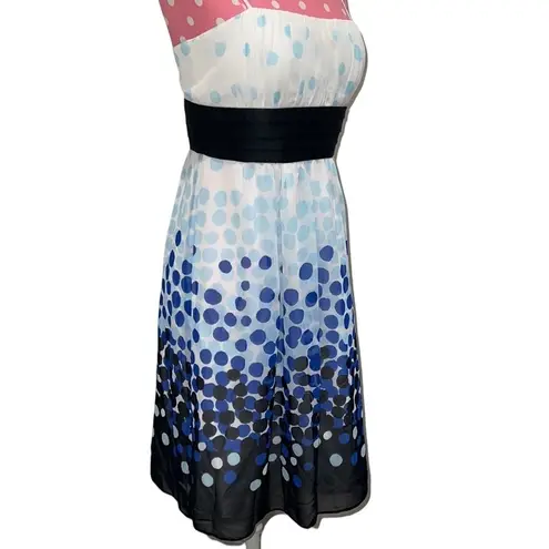 Max and Cleo New blue and black polka dot dress size 6