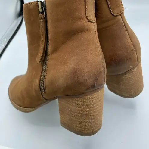 Blondo Brown Block Heel Side Double Zip Boots Womens 9.5 Fall Suede Leather