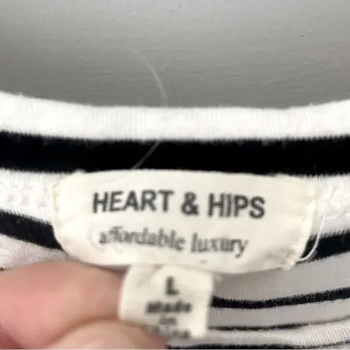 Heart & Hips Striped T-Shirt Dress Women's M/L Cotton Stretch Basic Travel Academia Preppy