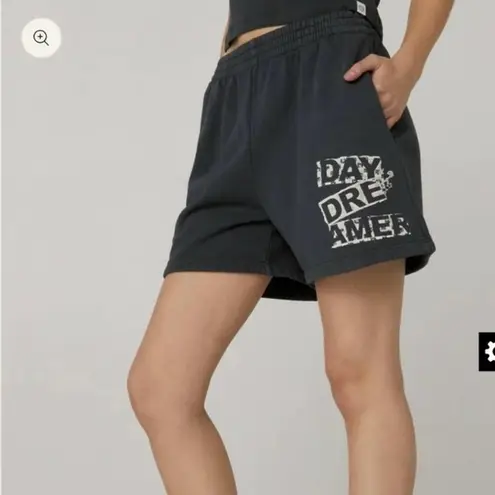 Daydreamer Vintage Black White Punk Stamp Boyfriend Sweatshorts Thick Waistband