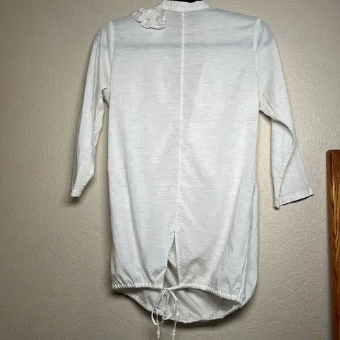 SACRA Tokyo Blouse Ruffle Tunic Oatmeal Color Size 38(Approx. M) Size M