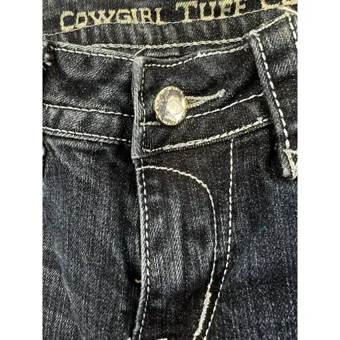 indigo. Cowgirl Tuff Bling Jeans Womens Tag 28 X 33 Inseam Western Cowgirl Rodeo