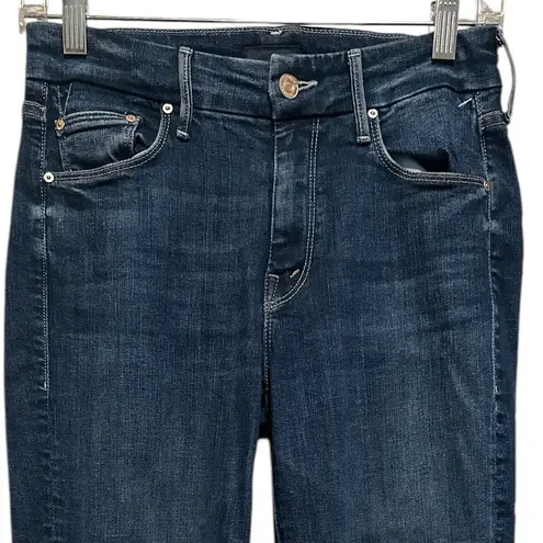 MOTHER THE LOOKER CROP ON THE EDGE WASH BLUE JEANS 25