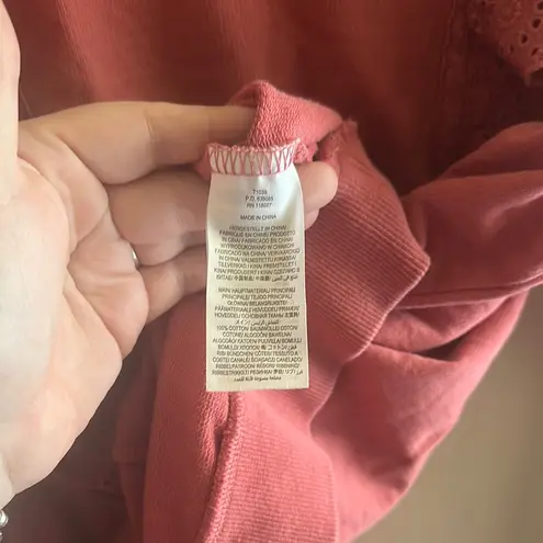 Boden Embroidered Ruffle Crewneck Sweatshirt | 10 Pink