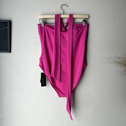 Seafolly NEW Collective Hot Pink Halter Bandeau One Piece Swimsuit Size 10 - Image 6