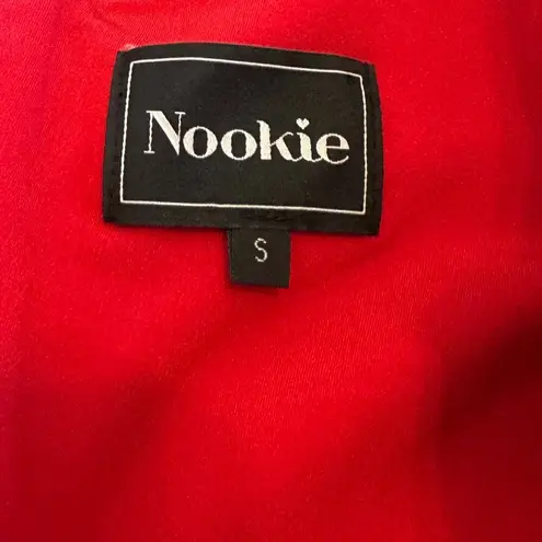 Nookie Noookie Bold Red Off-Shoulder Fitted Sheath Dress Spaghetti Strap Size Small