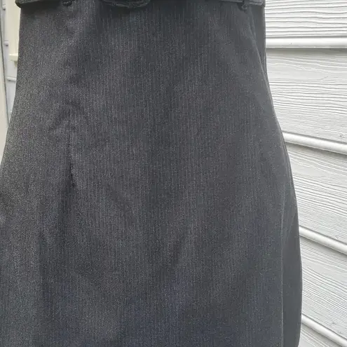 BCX Y2K Pinstripe Bottom Cap Sleeve Fitted Belt Dress with Cap Sleeves