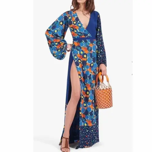 STAUD Vague Patchwork Maxi Dress Size 6