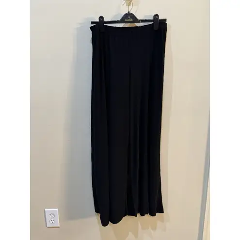 Marina 2 Piece Beaded Asymmetrical Hemline Long Sleeve Jewel Neck Top Size 12 Black