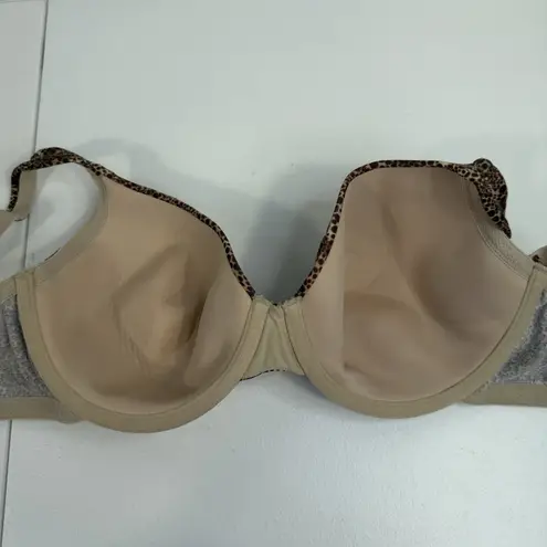 Vanity Fair 38D Body Sleeks Bra 75266 Underwire Lightly Lined Animal Print