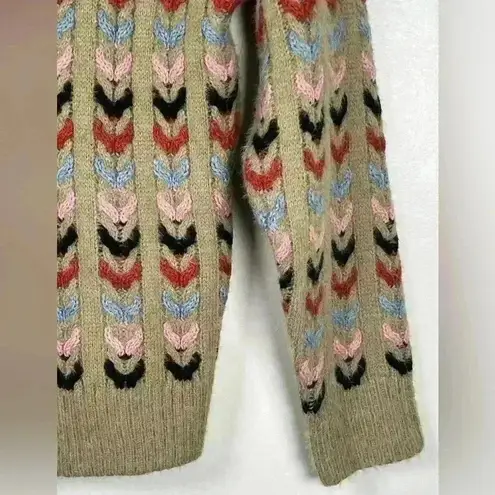 Cider NWT Sweater Arrow Striped Cozy Soft Fuzzy Boho V-Neck Pullover Size M