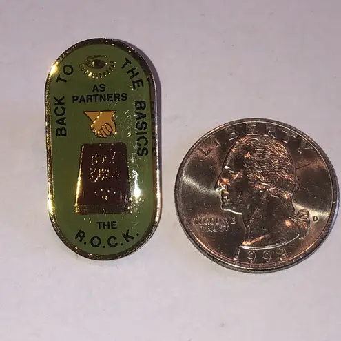 Back To The Basics AS Partners The R.O.C.K. Green Enamel Pin