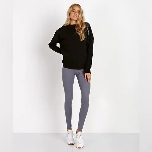 Varley Revive Kingsmill Long Sleeve Lightweight Top Open V Back Grey