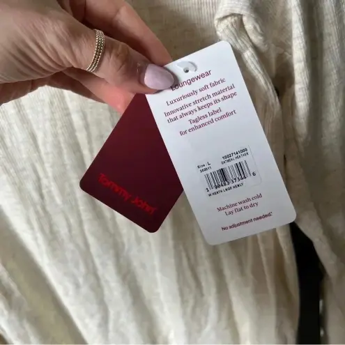 Tommy John Henley long sleeve tee oatmeal ribbed lounge pajamas top beige Tan Size L