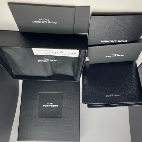 Saint Laurent Men’s Navy Blue Caviar Leather Wallet