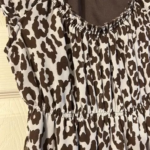 belle du jour Brown & White Leopard Print Dress Small