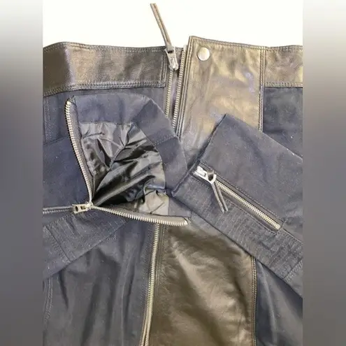 Lucky Brand  black jacket‎ with leather trim.