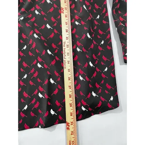 Catherine’s Long Sleeve Black Red Cardinal Blouse Pullover Loose Plus Size 2X