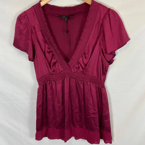 BCBGMAXAZRIA  Silk Babydoll Blouse Size Medium